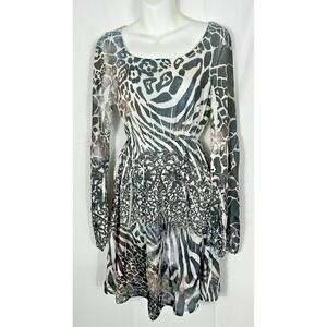 S-12 Y2K Tunic Top Womens L 00s Fairy Grunge Whitchy Whimsi Goth Rhinestone USA